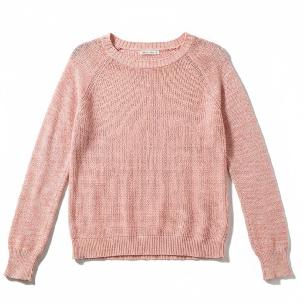 Mossimo Supply Co. Peach‎ Marled 100% Cotton Raglan Knit Sweater, Women's Large